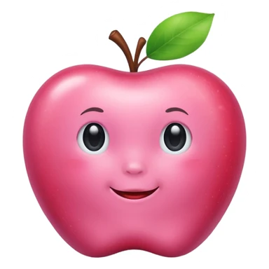 baby pink colored apple no face sticker