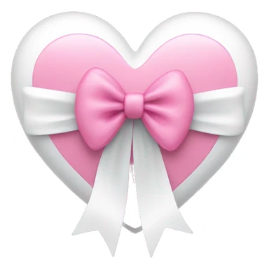 pink heart with white bow sticker