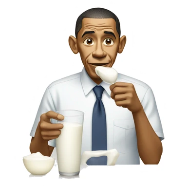 obama eating milk sticker