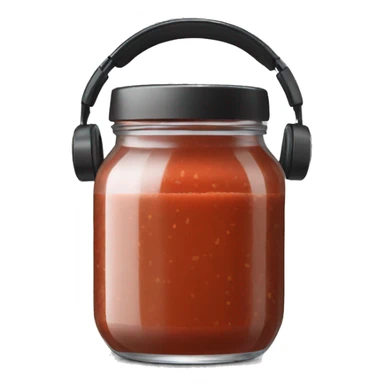 sauce jar with headphones sticker