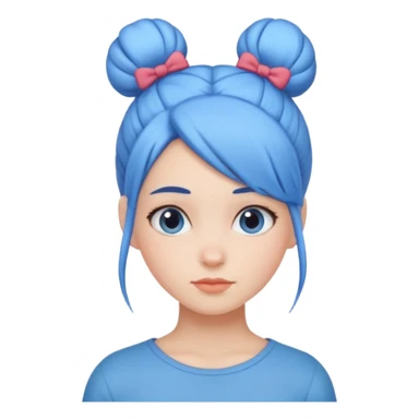 a girl with blue bun hair sticker