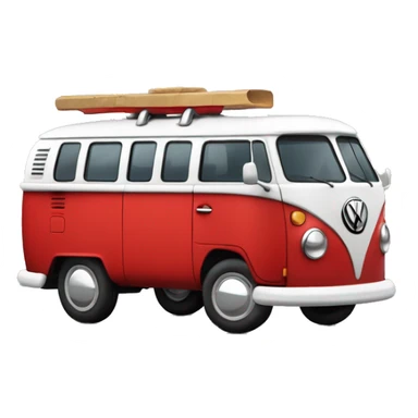 Red VW Bulli with wording „Feuerwehr“ sticker