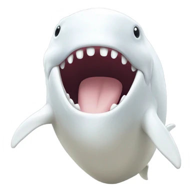 white whale , open mouth sticker