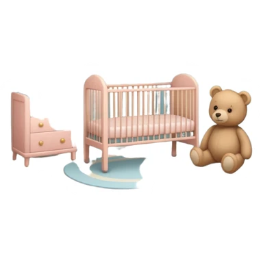 baby room, Cozy baby room with crib and teddy bear sticker