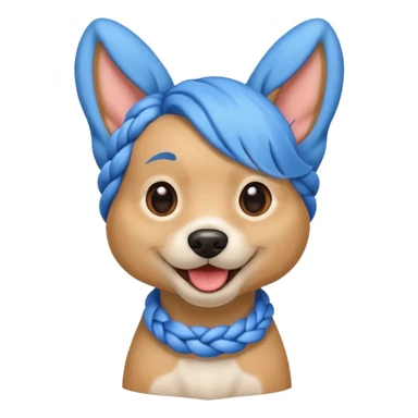 blue braided haired dog sticker