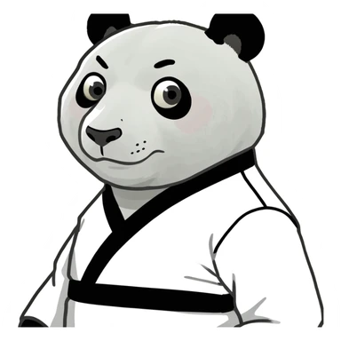 Panda doing karate sticker