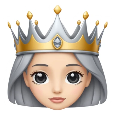 silver feminine crown with gray spinel sticker