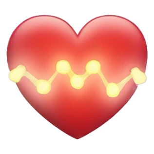 Heart emoji with lights and lighting around it sticker