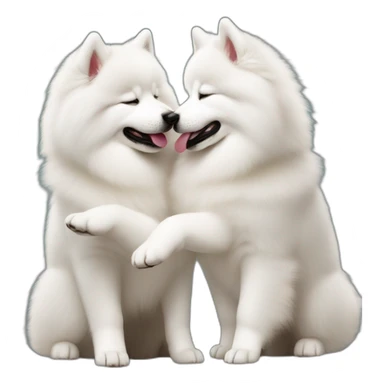 two-samoyeds-kissing sticker