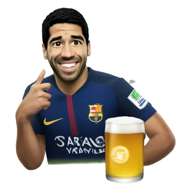 Luis Suárez drink beer sticker