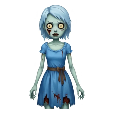 a zombie in blue dress sticker