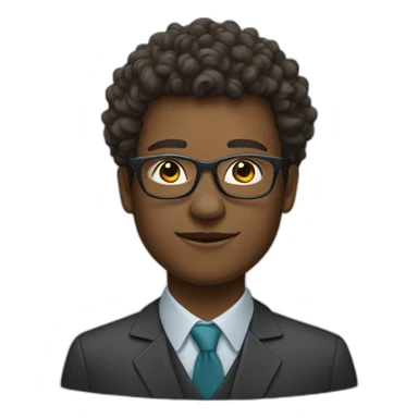 a financial market trader with curly hair and white skin and glasses sticker