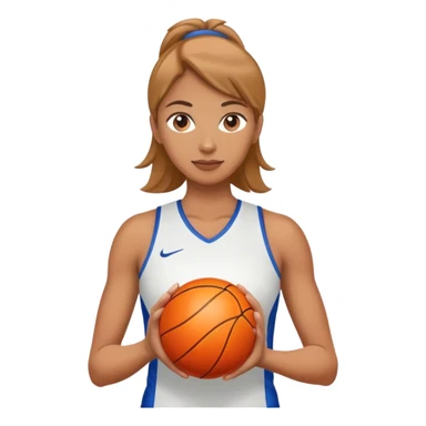 female sport coach holding ball sticker