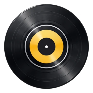 black vinyl record, minimalist details sticker