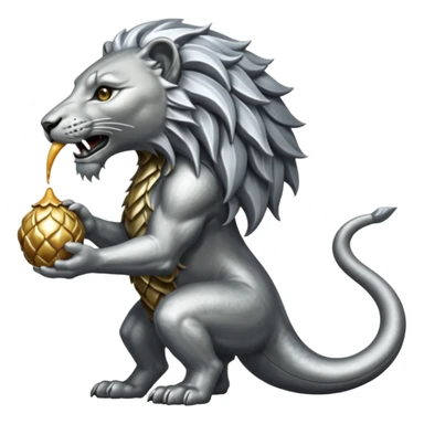Silver Elder Scrolls Online Lion eating its tail Ouroboro sticker