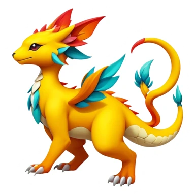 Elemental magical colorful exotic animesque Pokémon-Fakémon-animal-creature sticker