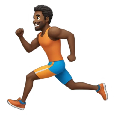 man running very fast sticker