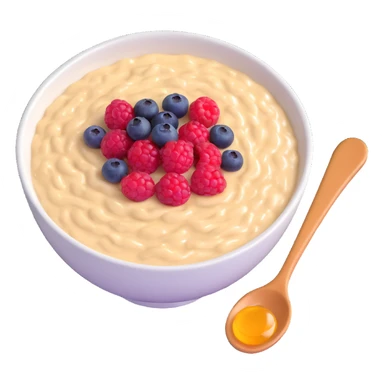 bowl of oatmeal porridge with honey and berries sticker