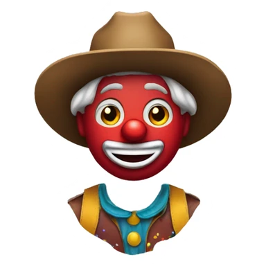 clown wearing cowboy hat sticker