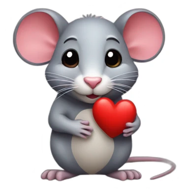 Rat with heart sticker