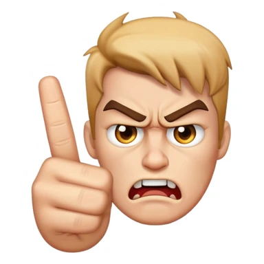 angry face showing middle finger sticker