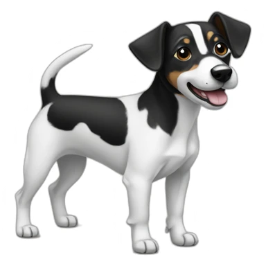 Black and white Jack russel with raise black ears sticker