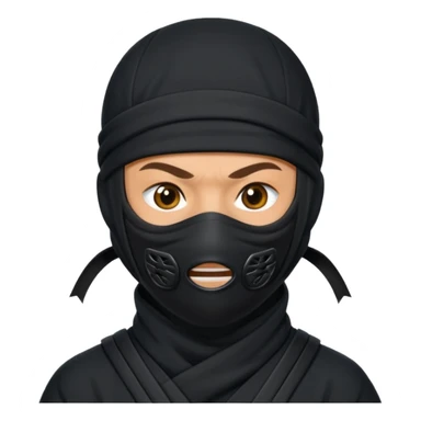  Ninja with mask covering mouth sticker