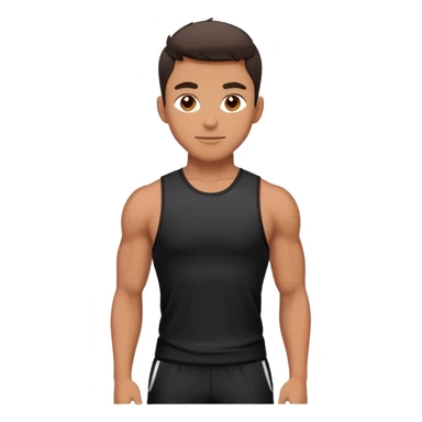Athletic guy in sporty black clothes. sticker