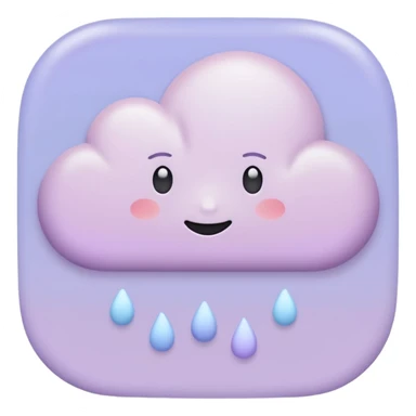 minimal abstract emoji representing sensitivity phase,
soft cloud-like rounded shape,
muted lavender or gray-pink pastel,
emotional but subtle design,
modern wellness app aesthetic,
transparent background,
vector illustration
 sticker