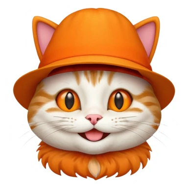 Cat smiling wearing a hat sticker