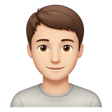 young man with short brown hair and friendly smile sticker
