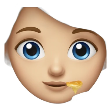 girl whit blue eye eat pancake sticker