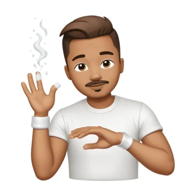 cartoon-style character in the iconic 'Salt Bae' pose, sprinkling salt with a bent wrist and confident expression sticker