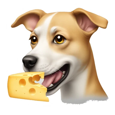 Dog eating cheese sticker