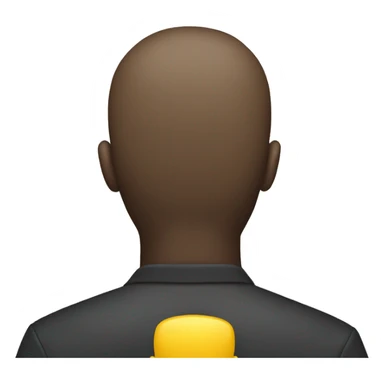 Back of a yellow mans head sticker