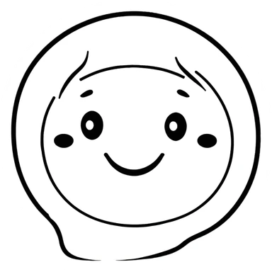 cartoon sticker style smiling face sticker