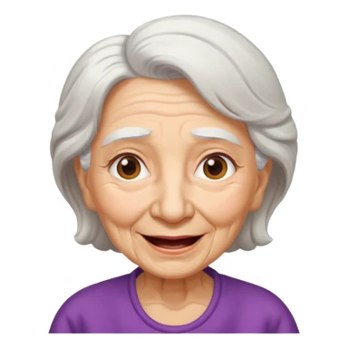 Abuela, muchas arrugas, aspecto feliz, el pelo blanco sticker