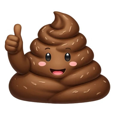 Poop thumbs up no face sticker