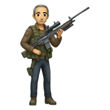 Zemmour with a rifle sticker