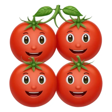 Tomatoes with happy faces animated cute  sticker