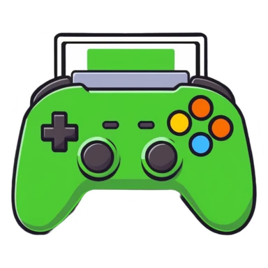 gaming emoji holding a console controller sticker