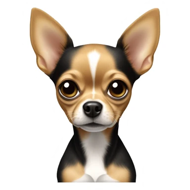 Perro Chihuahua con manchas cafés y mujer de pelo negro  sticker
