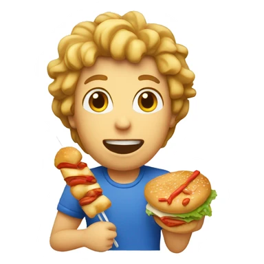 Poutin eating a kebab sticker