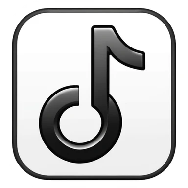 fais moi le logo tiktok en brillant stp noir et blanc sticker