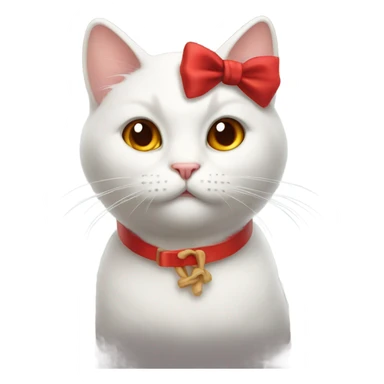 Cunning cat with red bow sticker