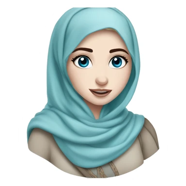 Hijabi elsa princess freckless blue eyes sticker