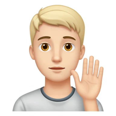 young man hearing impairment sticker