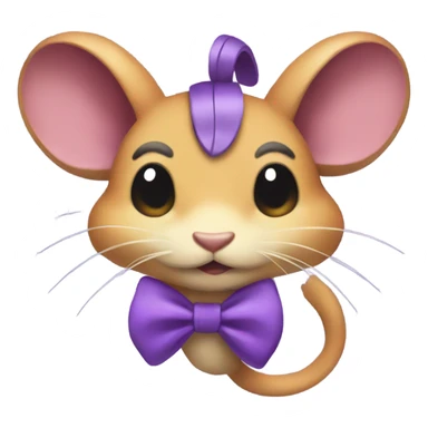A RATATA wearing a bow  sticker
