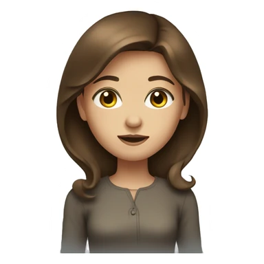 Girl with brown hair and geen eyes sticker