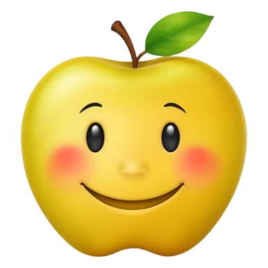 horny yellow apple smiley face sticker